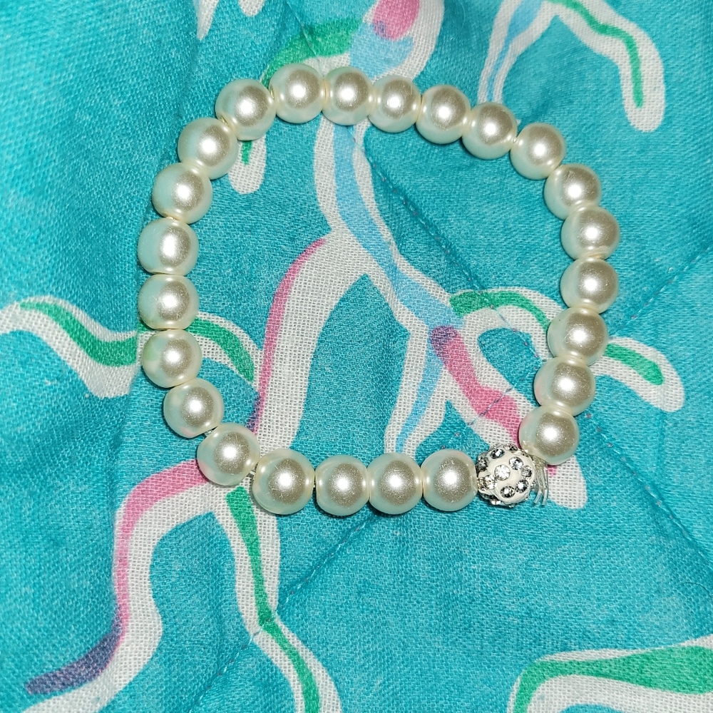 Crystal Pearl Stretch Bracelet